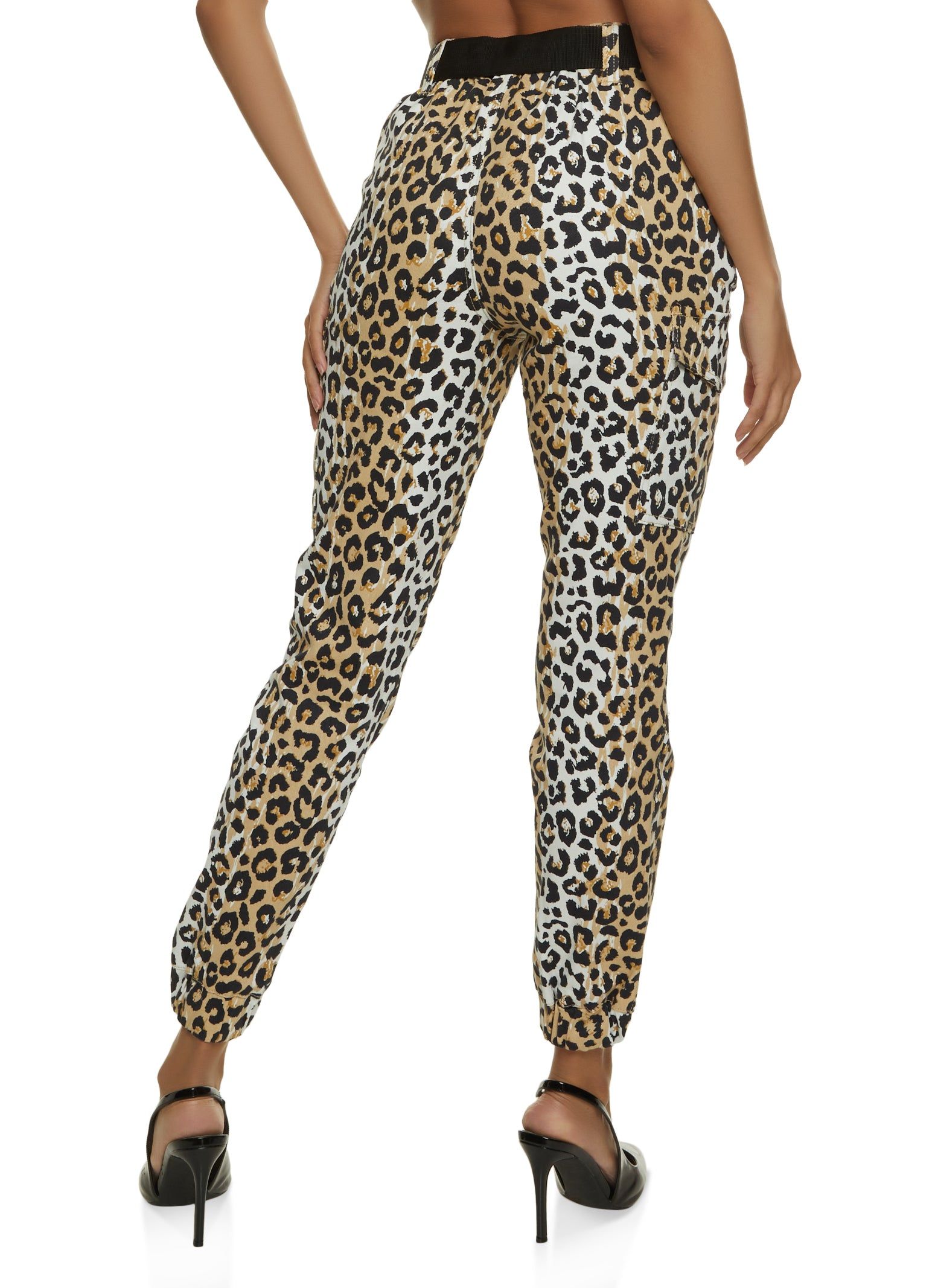 Almost Famous Leopard Belted Cargo Denim Joggers sold by Rainbow product image thumbnail 2