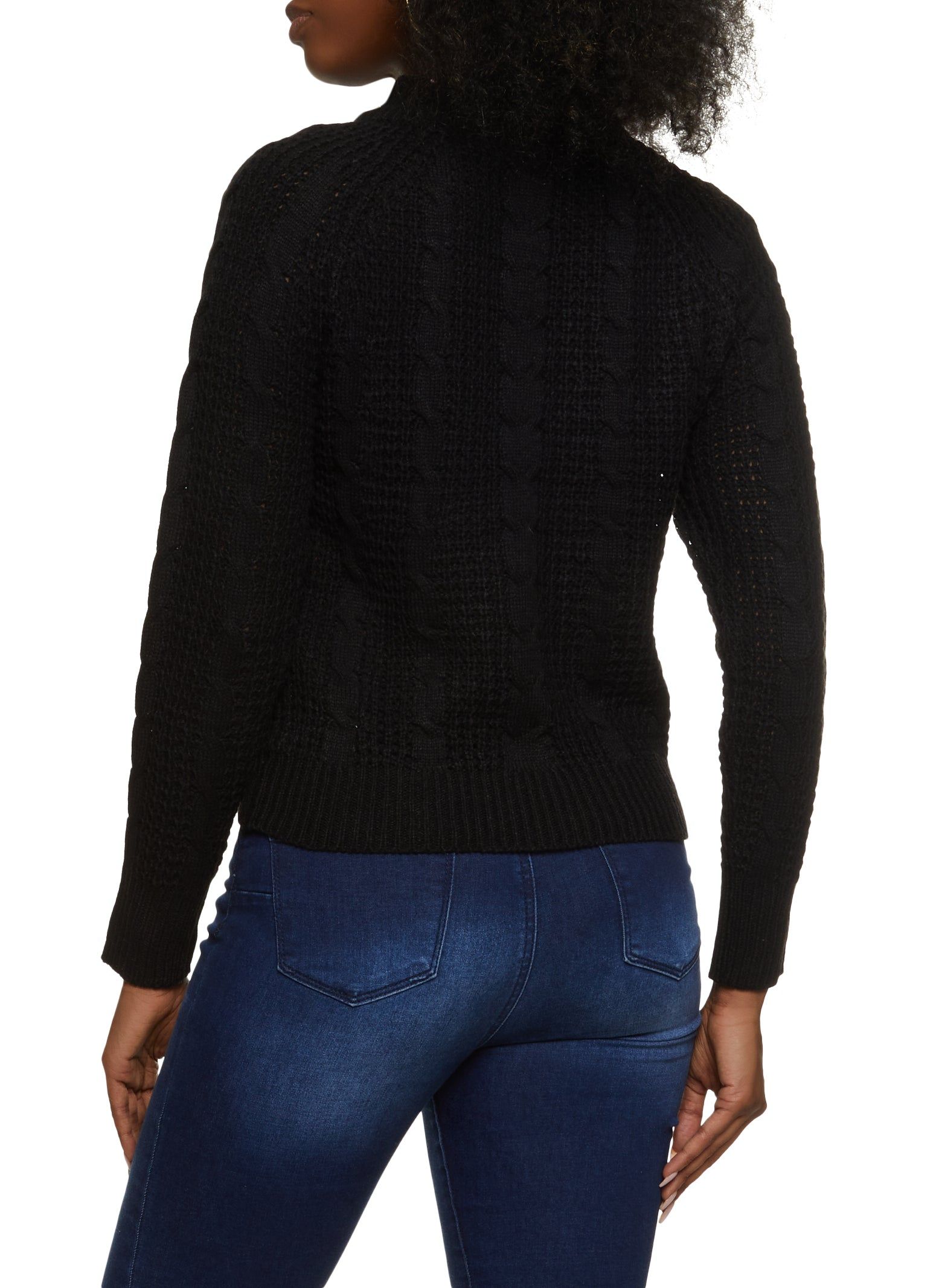 Mock Neck Cable Knit Sweater sold by Rainbow product image thumbnail 2