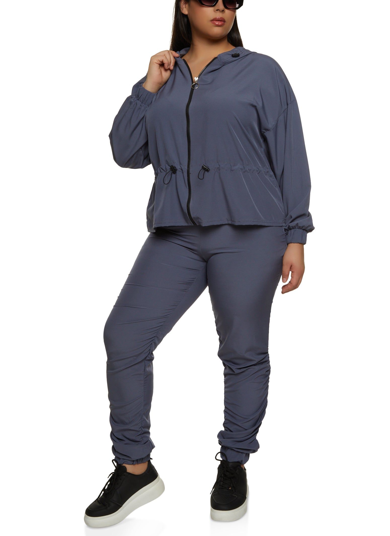 Plus Size Peplum Windbreaker Jacket sold by Rainbow product image thumbnail 2