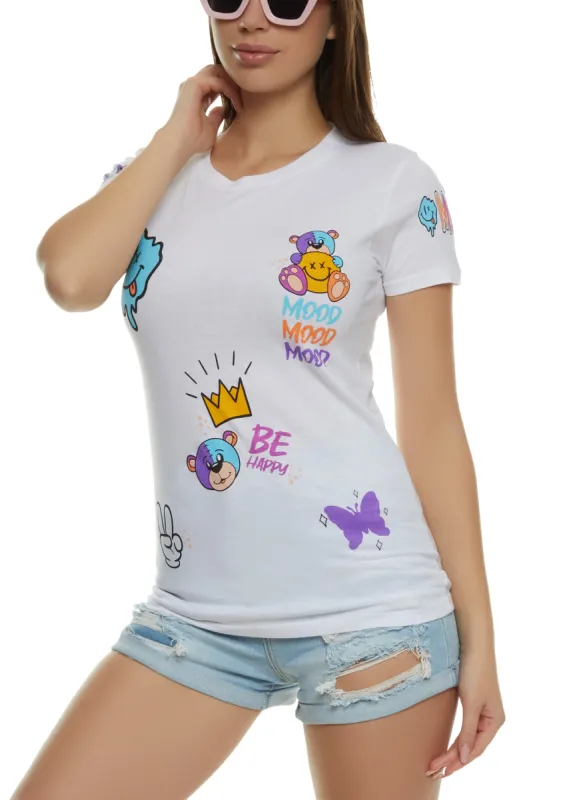 Mood Be Happy Graphic T Shirt sold by Rainbow