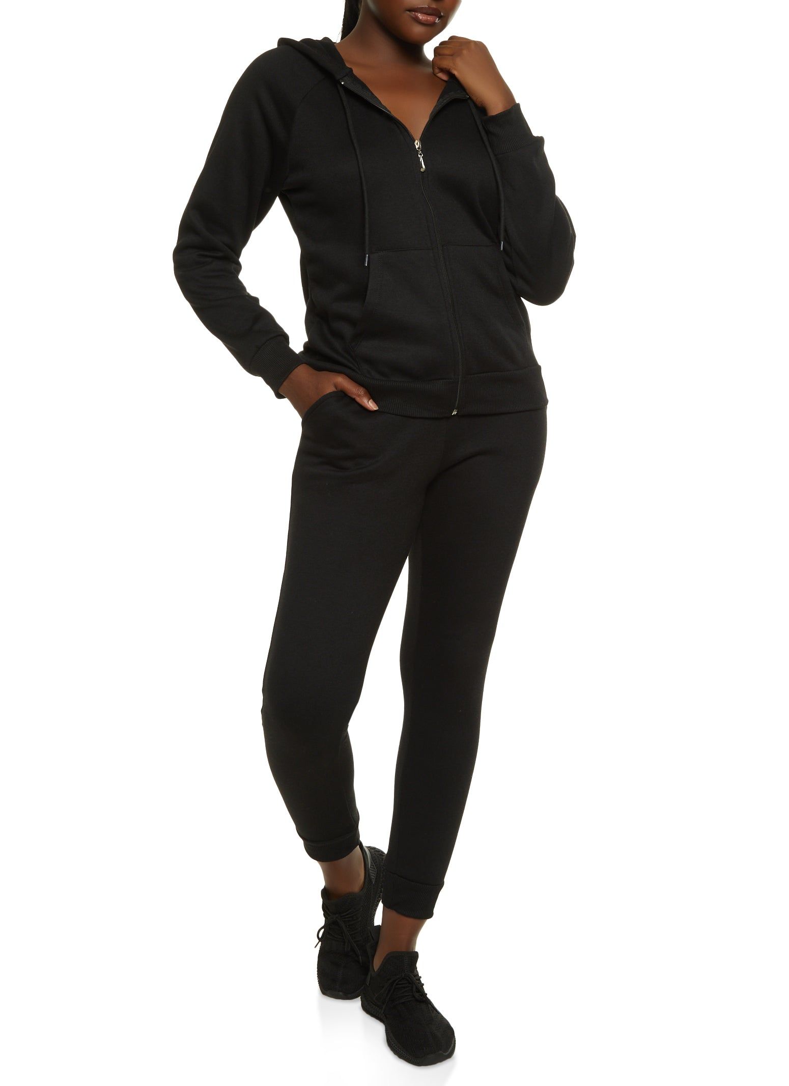 Basic Fleece Zip Front Hoodie sold by Rainbow product image thumbnail 2