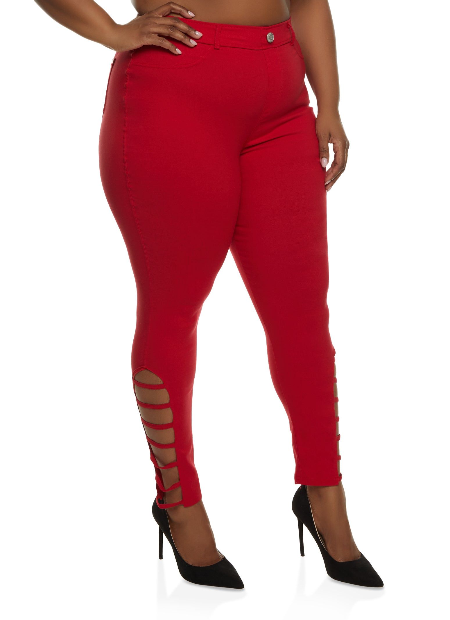 Plus Size Side Caged Detail Hyperstretch Pants sold by Rainbow