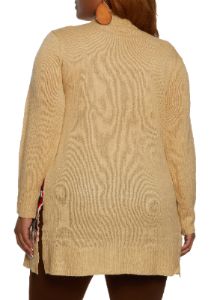 Plus Size Plaid Open Front Cardigan sold by Rainbow
