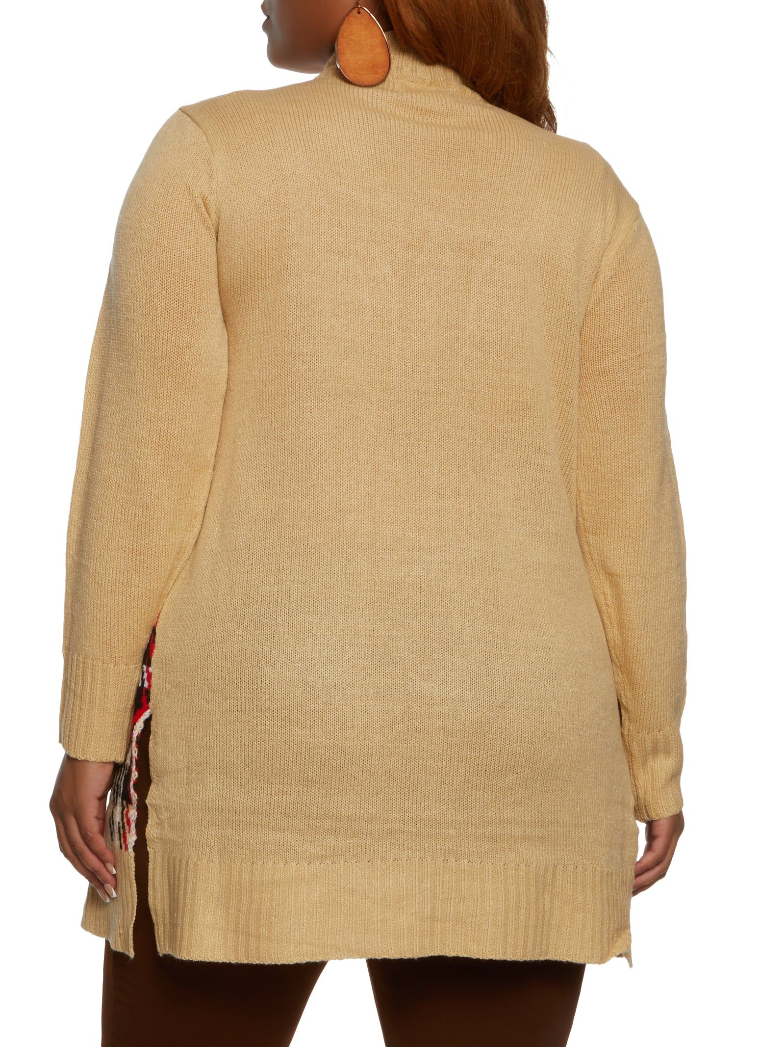 Plus Size Plaid Open Front Cardigan sold by Rainbow product image thumbnail 2