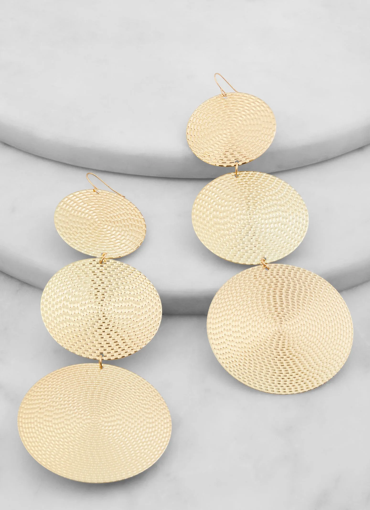 Metallic Disk Drop Earrings sold by Rainbow product image thumbnail 2