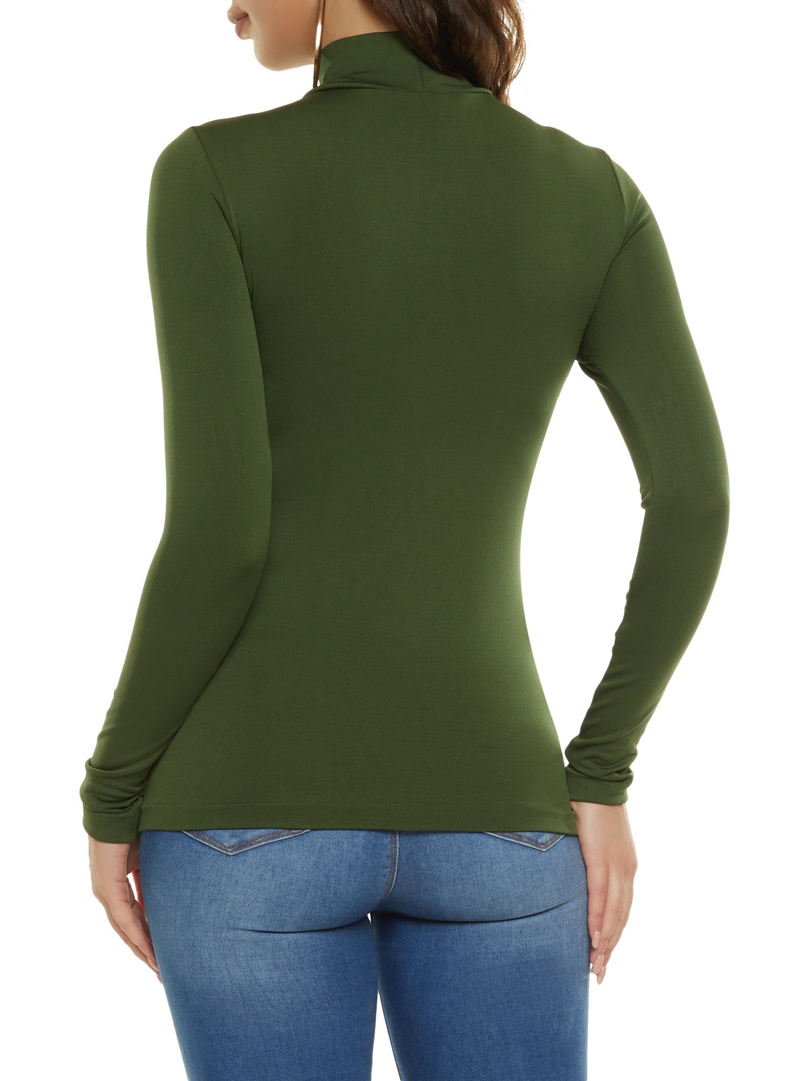 Basic Seamless Mock Neck Long Sleeve Tee sold by Rainbow product image thumbnail 2