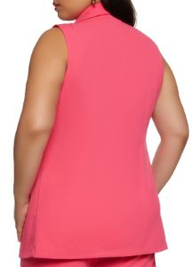 Plus Size Solid Crepe Knit Blazer Vest sold by Rainbow