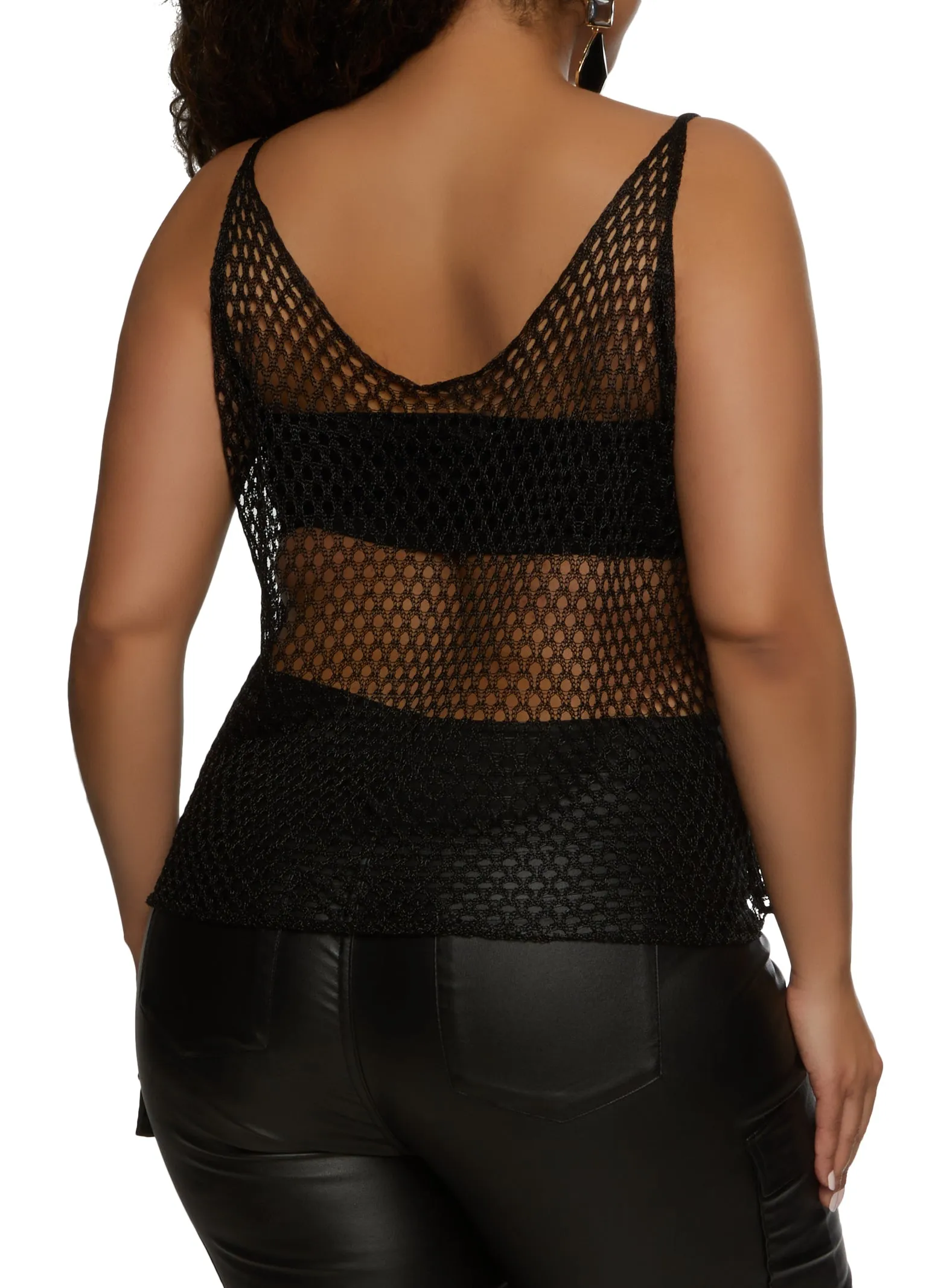 Plus Size Lurex Fishnet Tank Top sold by Rainbow product image thumbnail 2