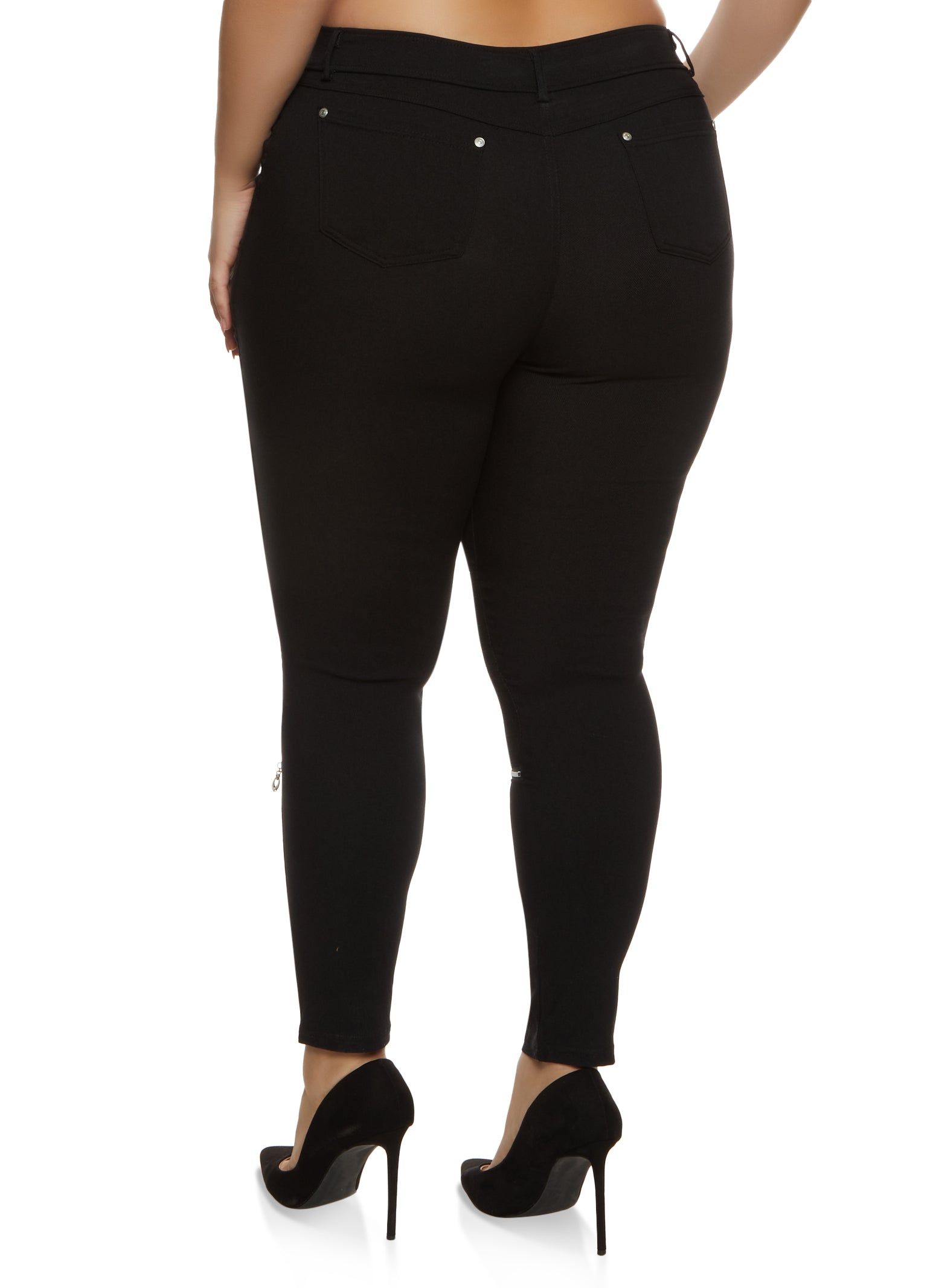 Plus Size Zipper Detail Hyperstretch Skinny Pants sold by Rainbow product image thumbnail 2