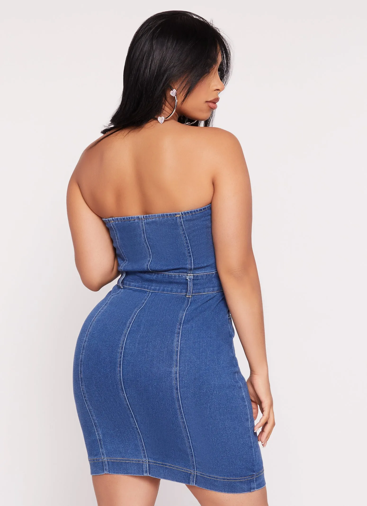 Haute Monde Strapless Denim Mini Dress sold by Rainbow product image thumbnail 3