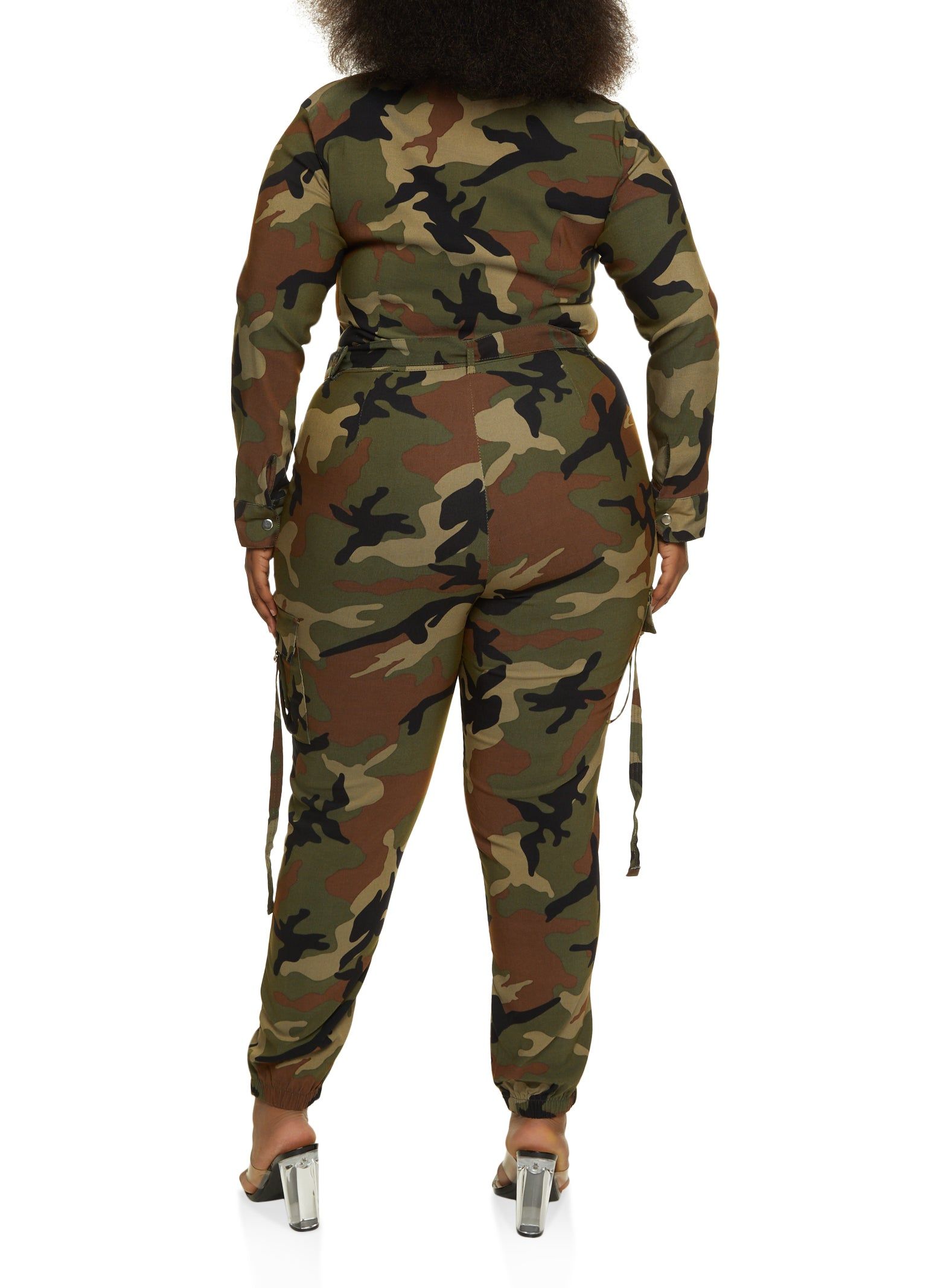 Plus Size Belted Cargo Pocket Jumpsuit sold by Rainbow product image thumbnail 2