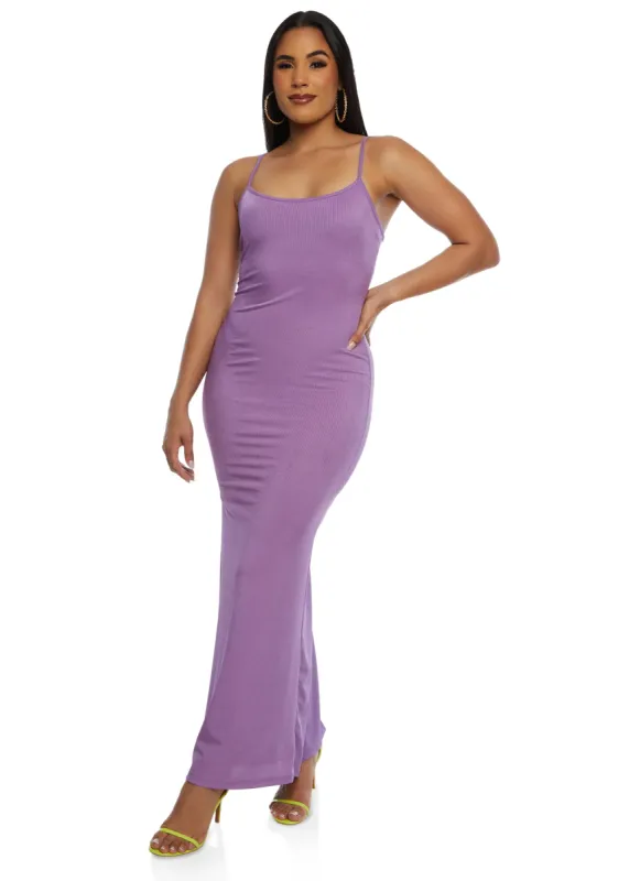Ribbed Scoop Neck Cami Maxi Dress sold by Rainbow