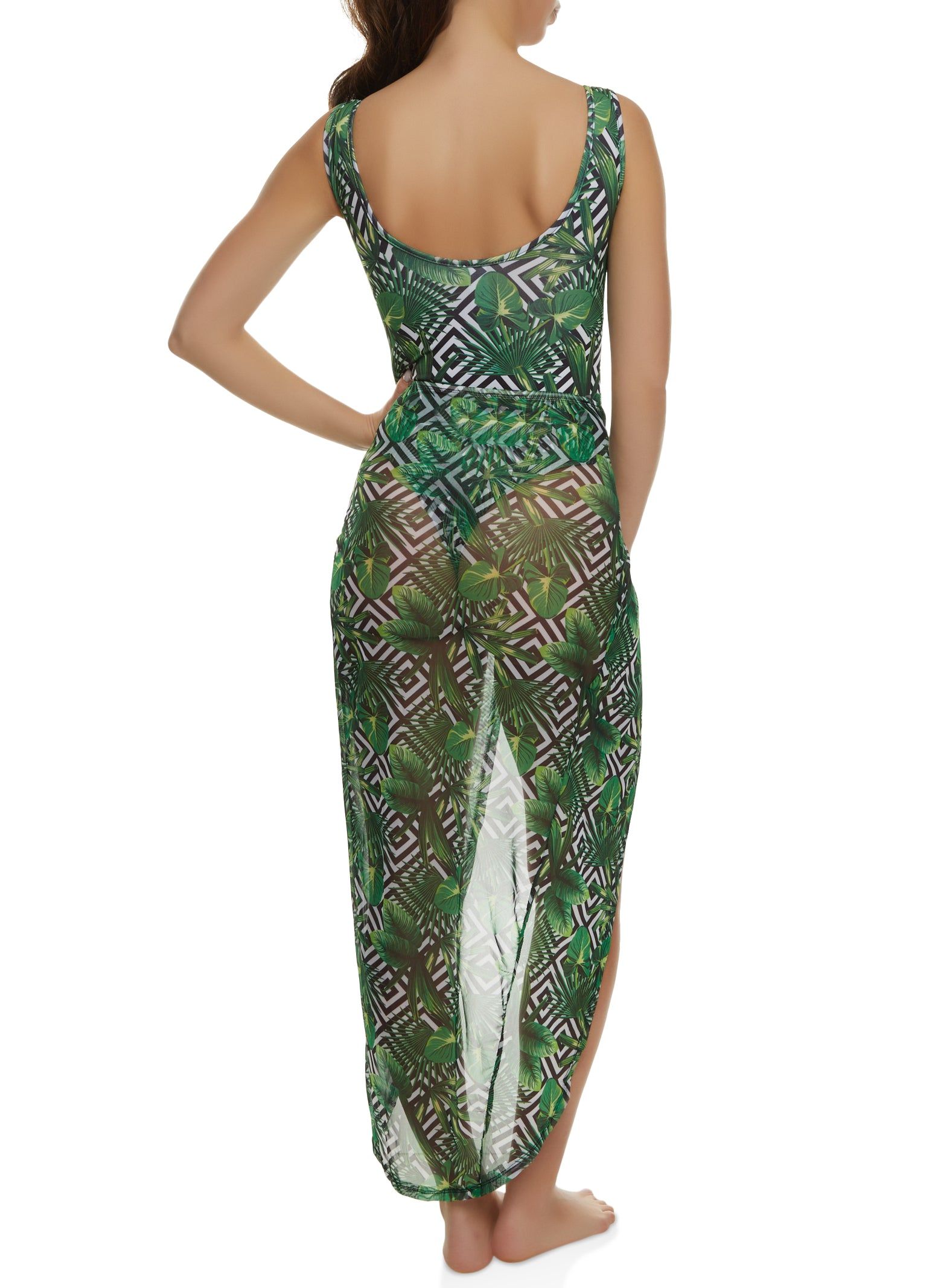 Cut Out One Piece Swimsuit and Sarong Set sold by Rainbow product image thumbnail 2