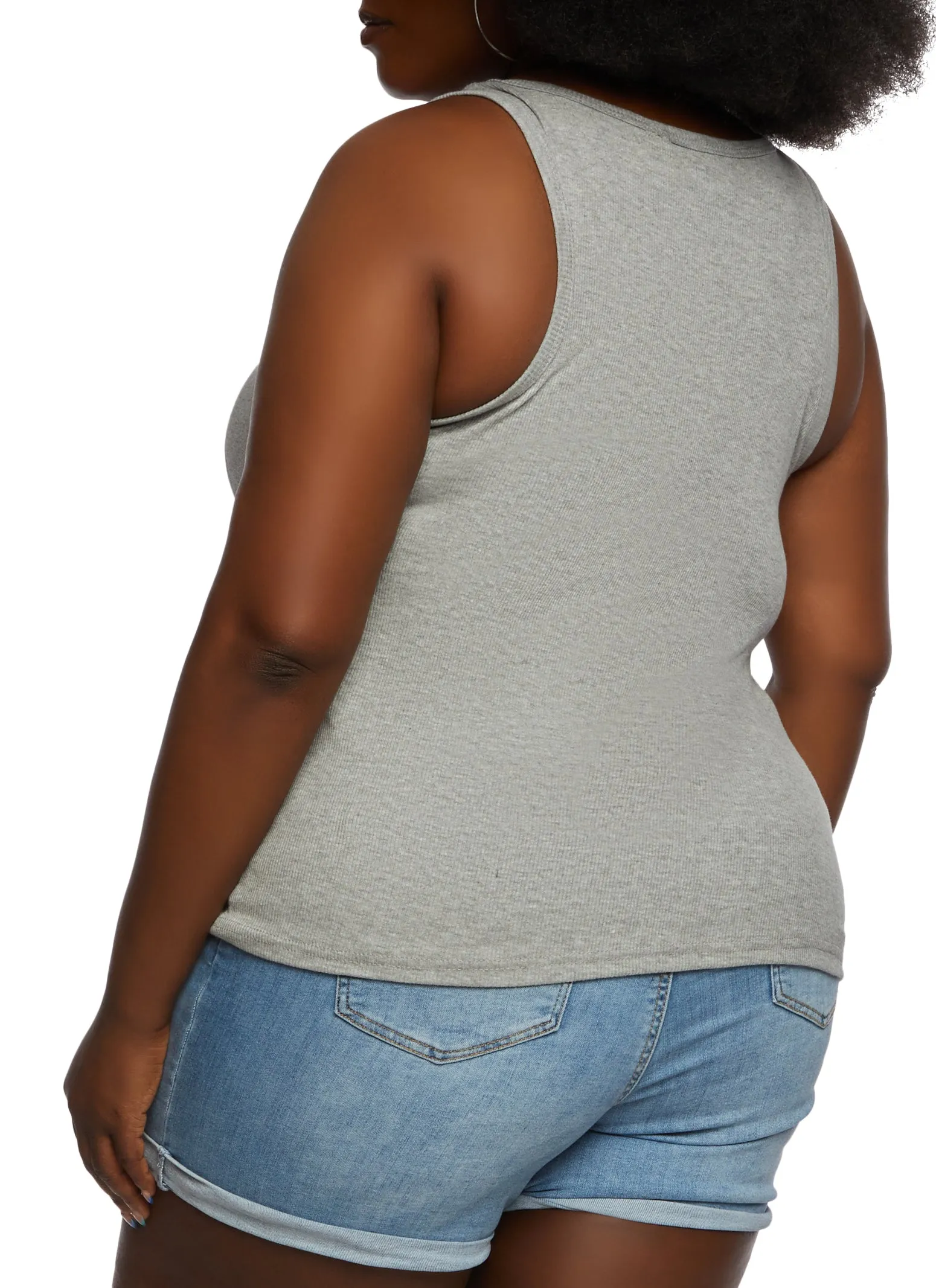 Plus Size Henley Tank Top sold by Rainbow product image thumbnail 3