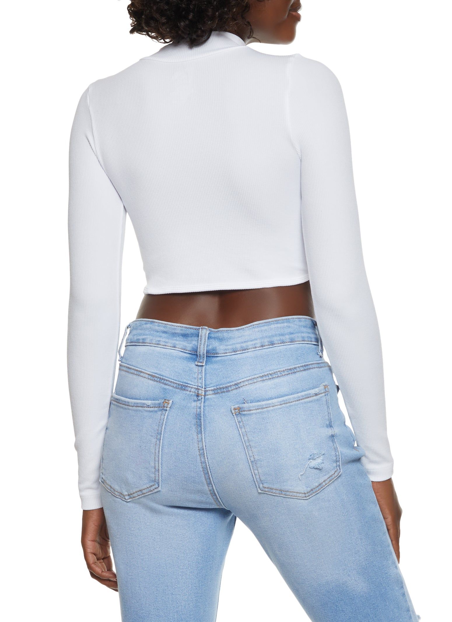 Basic Mock Neck Crop Top sold by Rainbow product image thumbnail 2