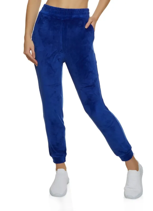 Velour High Waisted Joggers sold by Rainbow