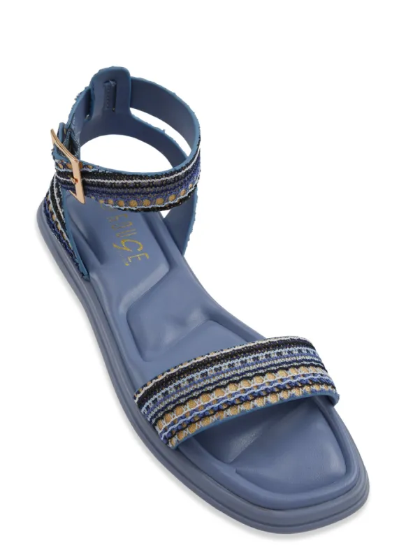 Quilted Sole Ankle Strap Sandals sold by Rainbow