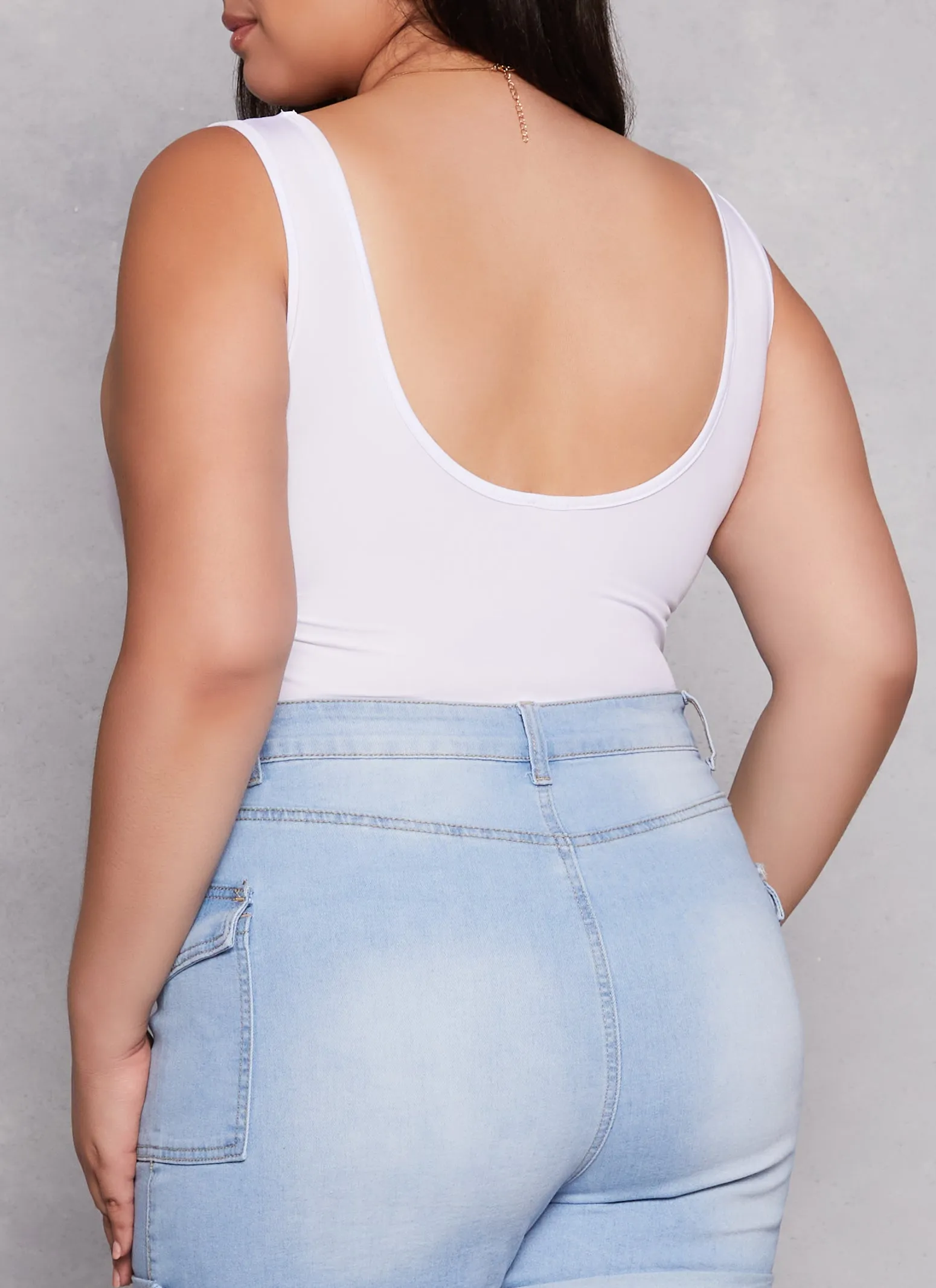 Plus Size Daisy Scoop Neck Tank Bodysuit sold by Rainbow product image thumbnail 3