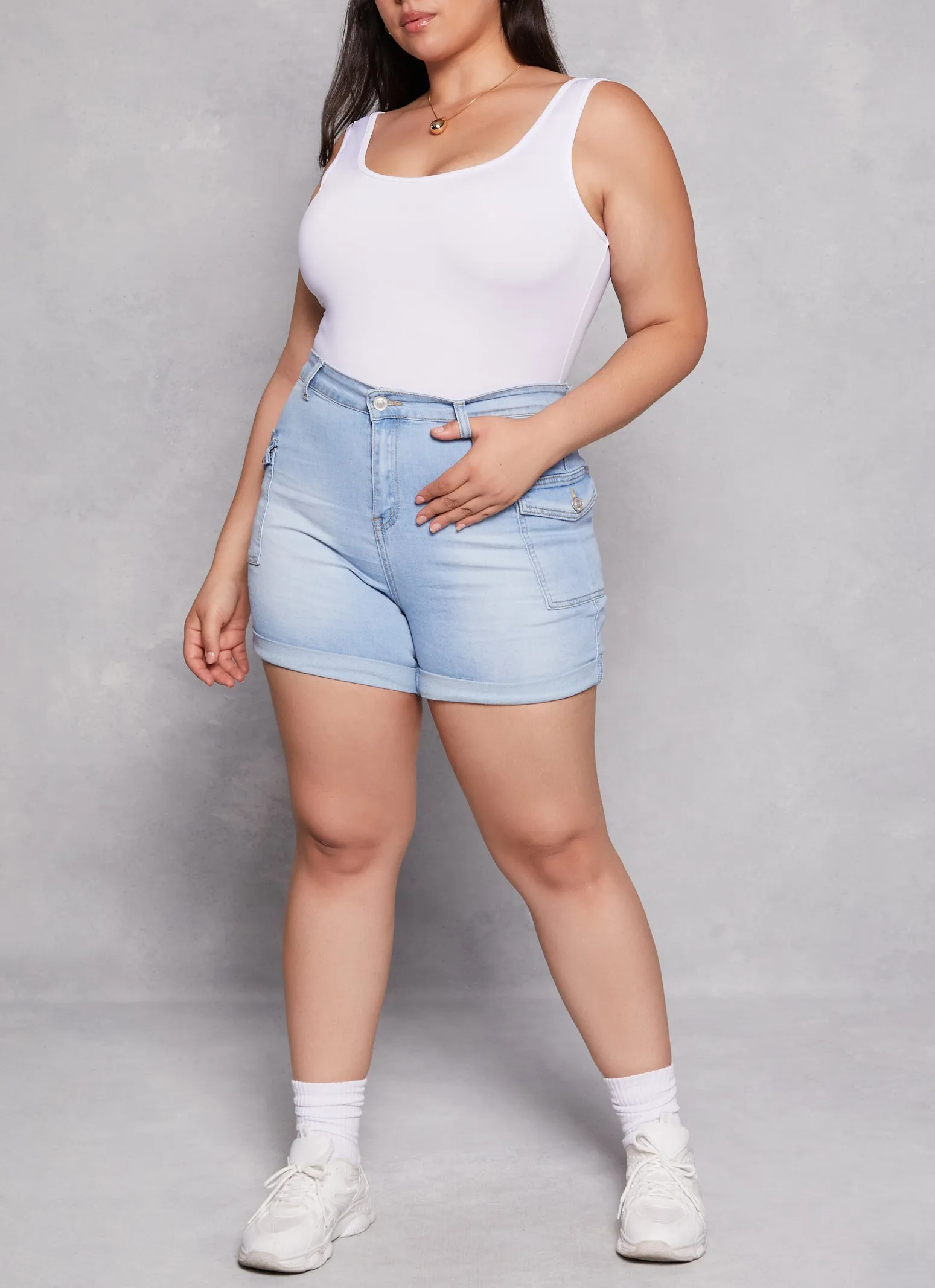Plus Size Daisy Scoop Neck Tank Bodysuit sold by Rainbow product image thumbnail 2