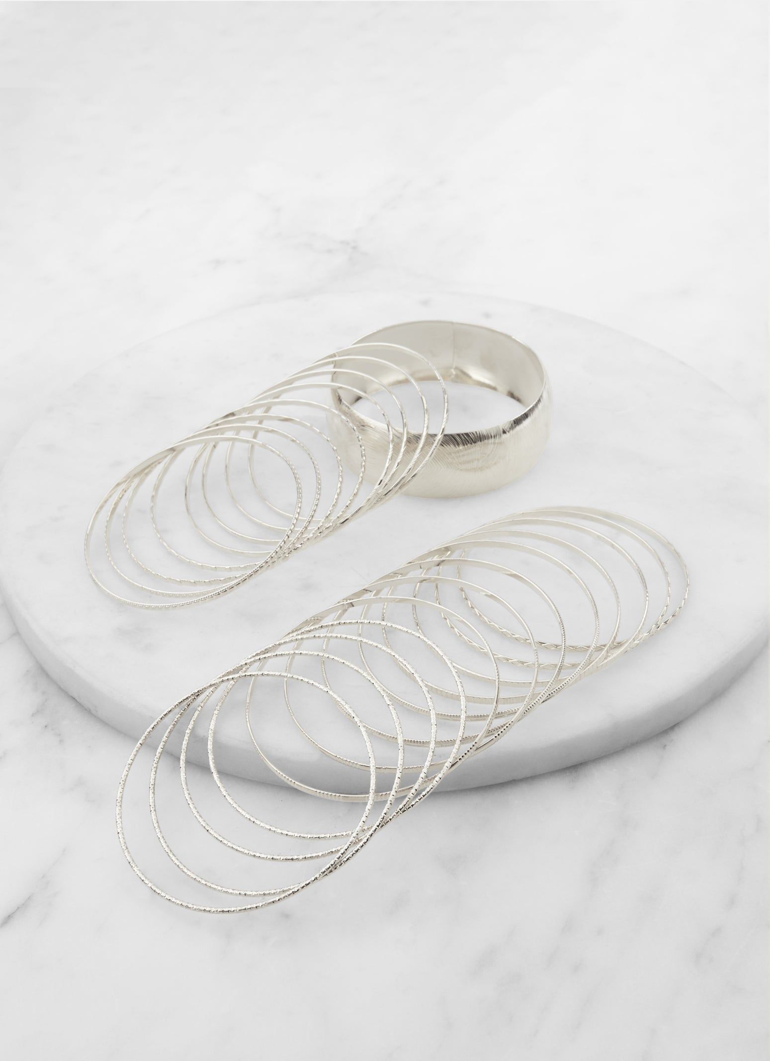 Plus Size Assorted Metallic Bangles Set of 21 sold by Rainbow product image thumbnail 2