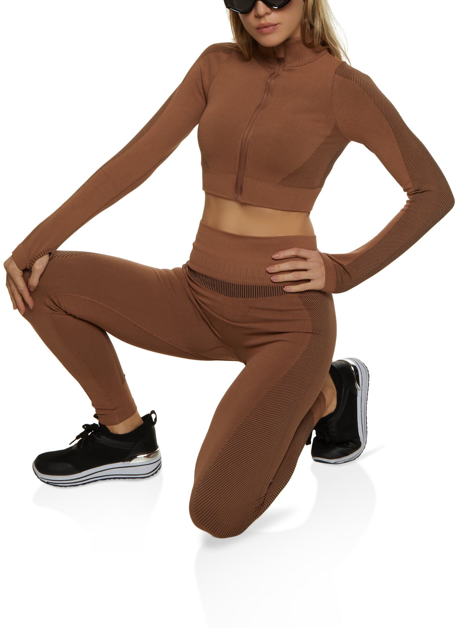 Zip Front Cropped Track Jacket sold by Rainbow