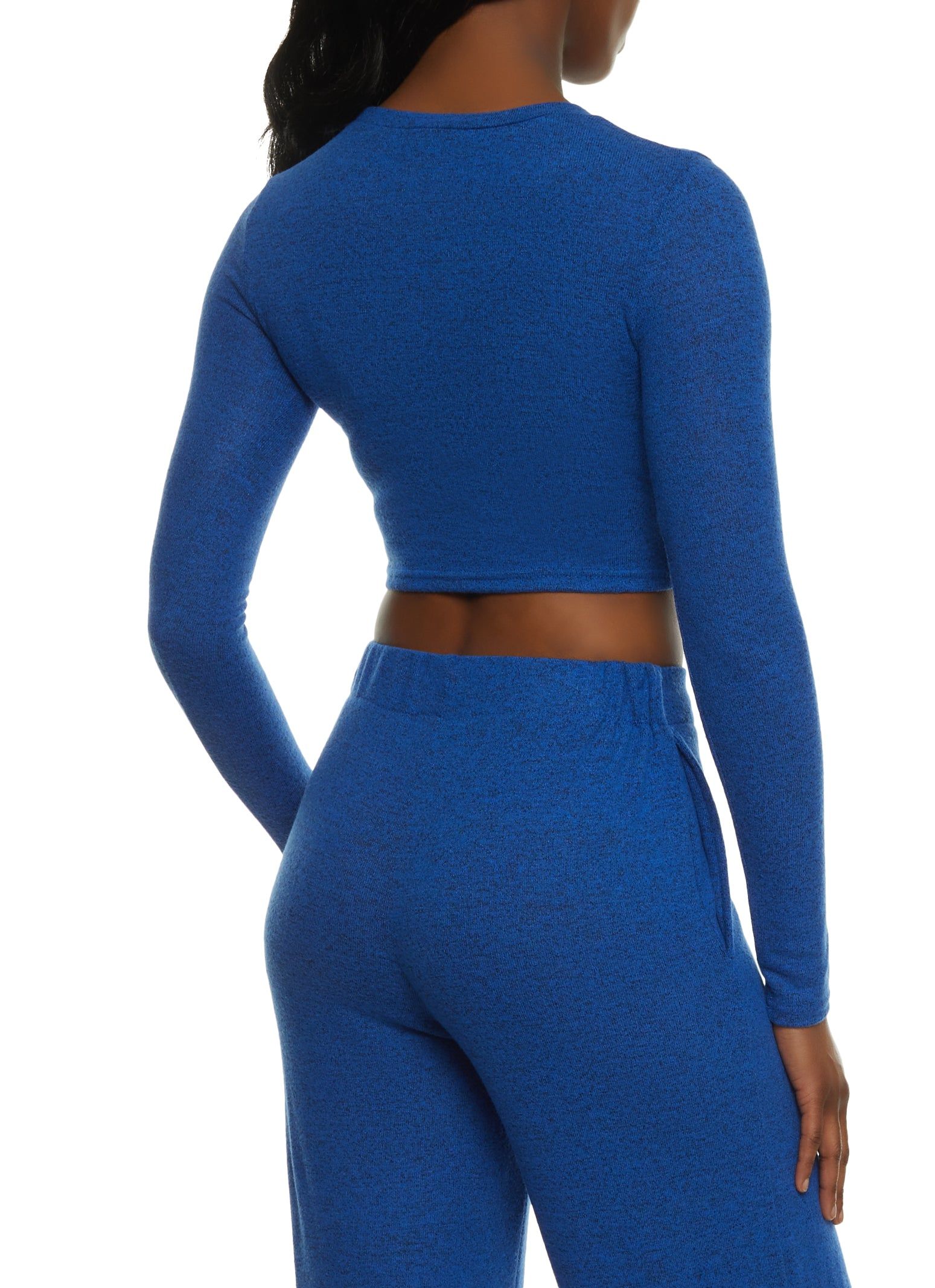 Brushed Knit Long Sleeve Crop Top sold by Rainbow product image thumbnail 3