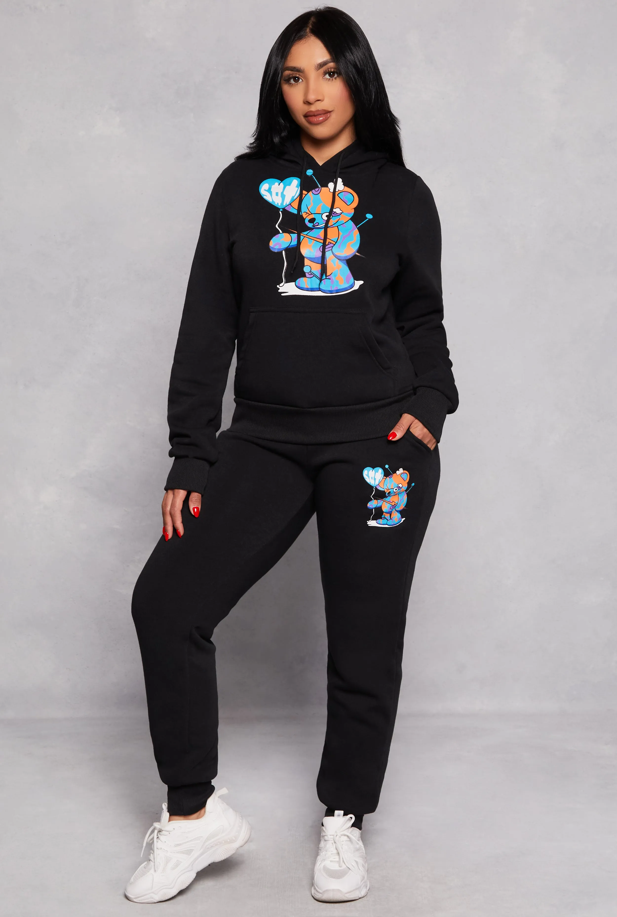 Bear Graphic Drawstring Joggers sold by Rainbow