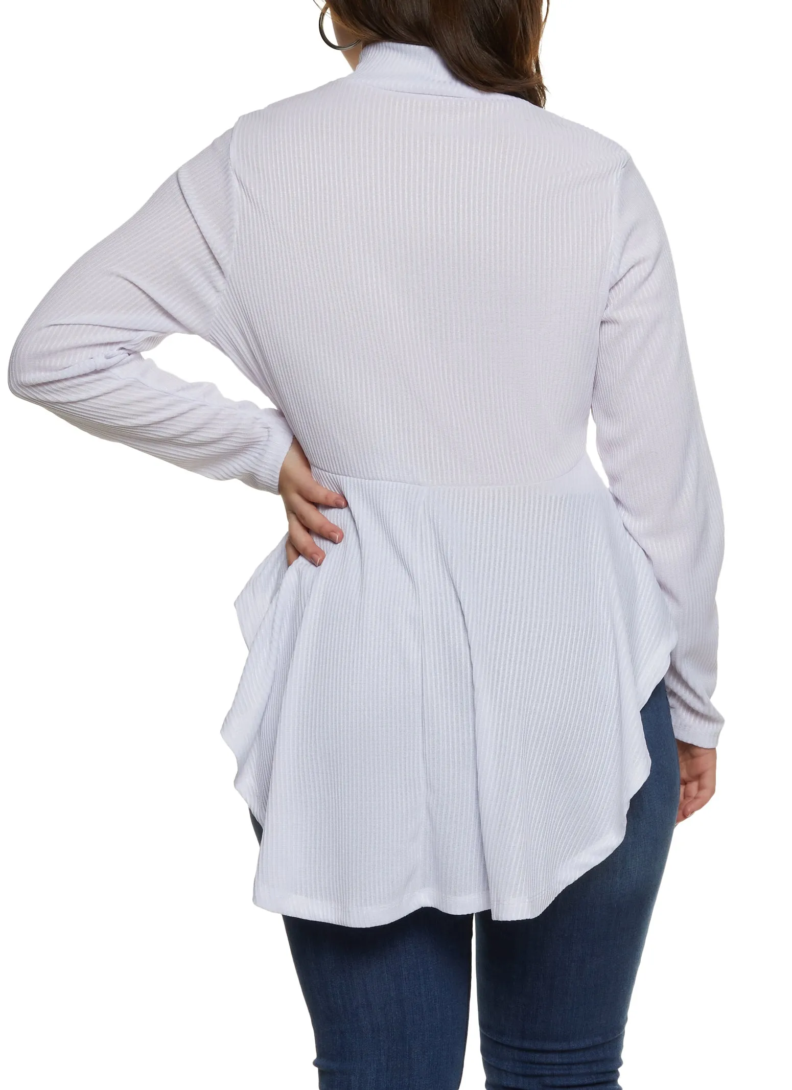 Plus Size Half Zip Hanky Hem Top sold by Rainbow product image thumbnail 2