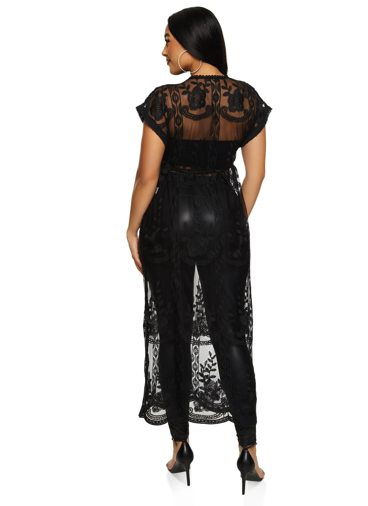 Haute Monde Floral Lace Tie Front Kimono sold by Rainbow product image thumbnail 3