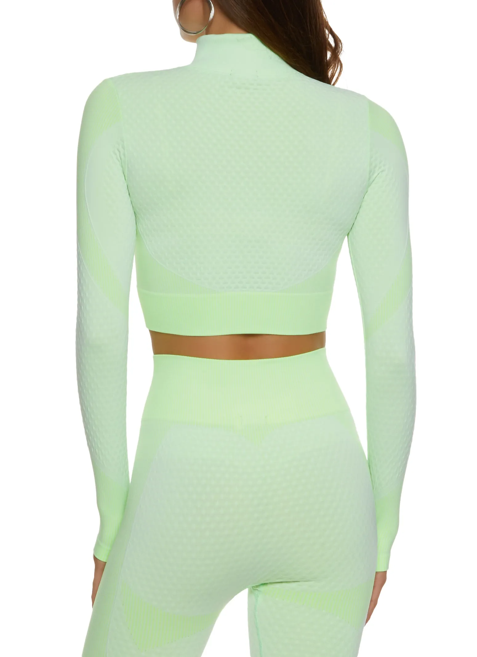 Daisy Seamless Textured Knit Zip Front Track Jacket sold by Rainbow product image thumbnail 3