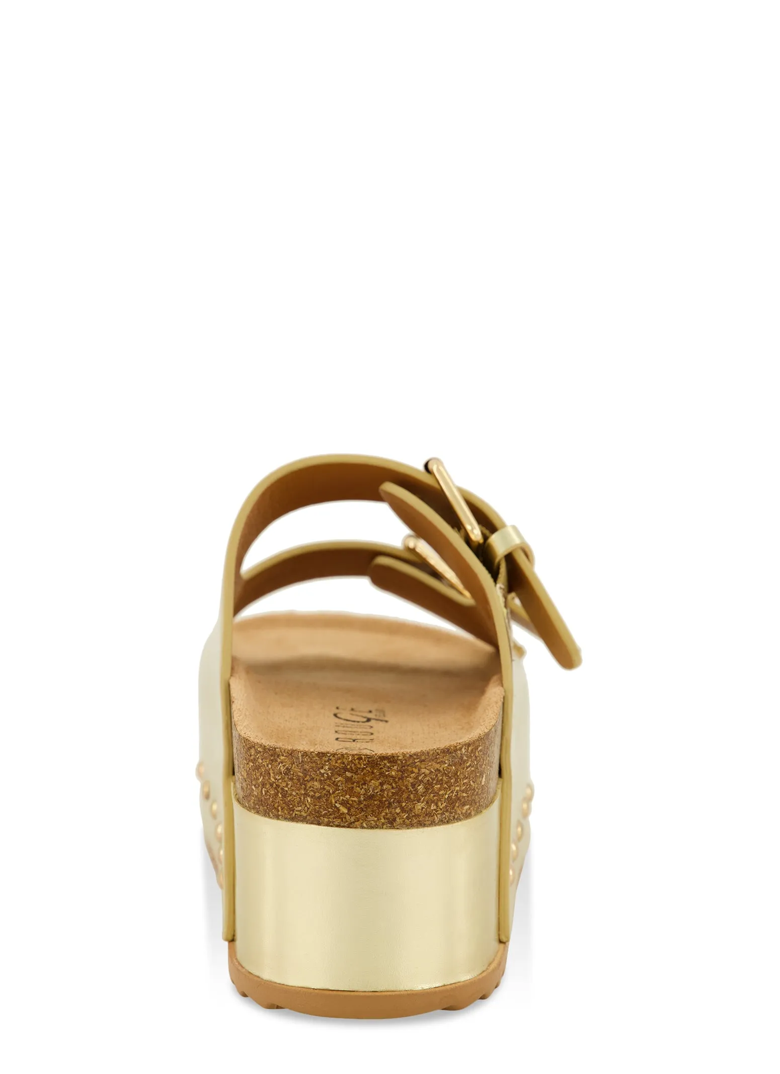 Double Buckle Footbed Platform Slide Sandals sold by Rainbow product image thumbnail 3