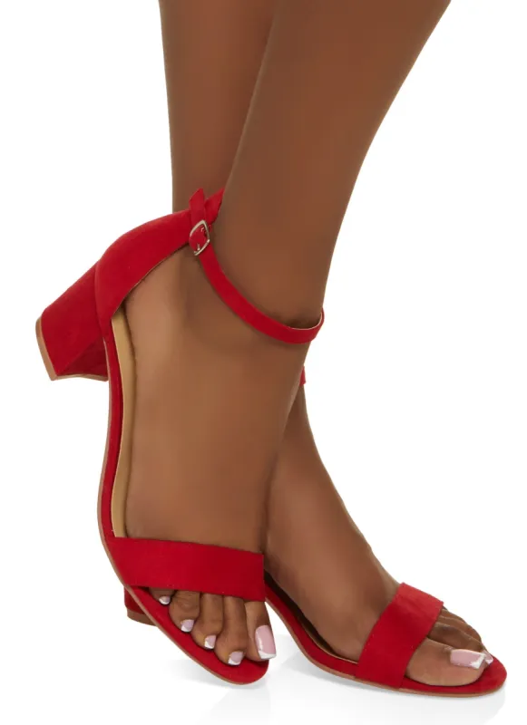 Single Band Ankle Strap Mid Heel Sandals sold by Rainbow
