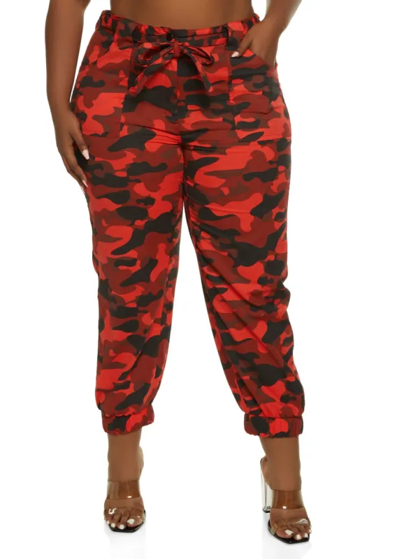 Plus Size Camouflage Cargo Joggers sold by Rainbow