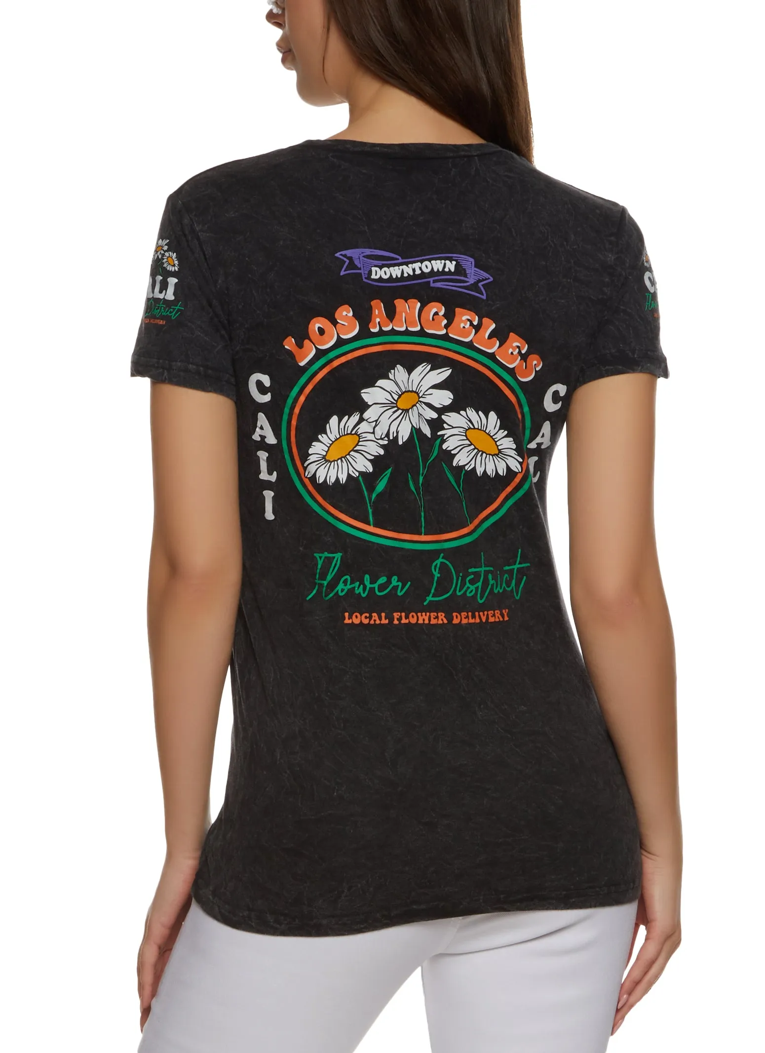 Acid Wash Cali Flower District Graphic Tee sold by Rainbow product image thumbnail 2