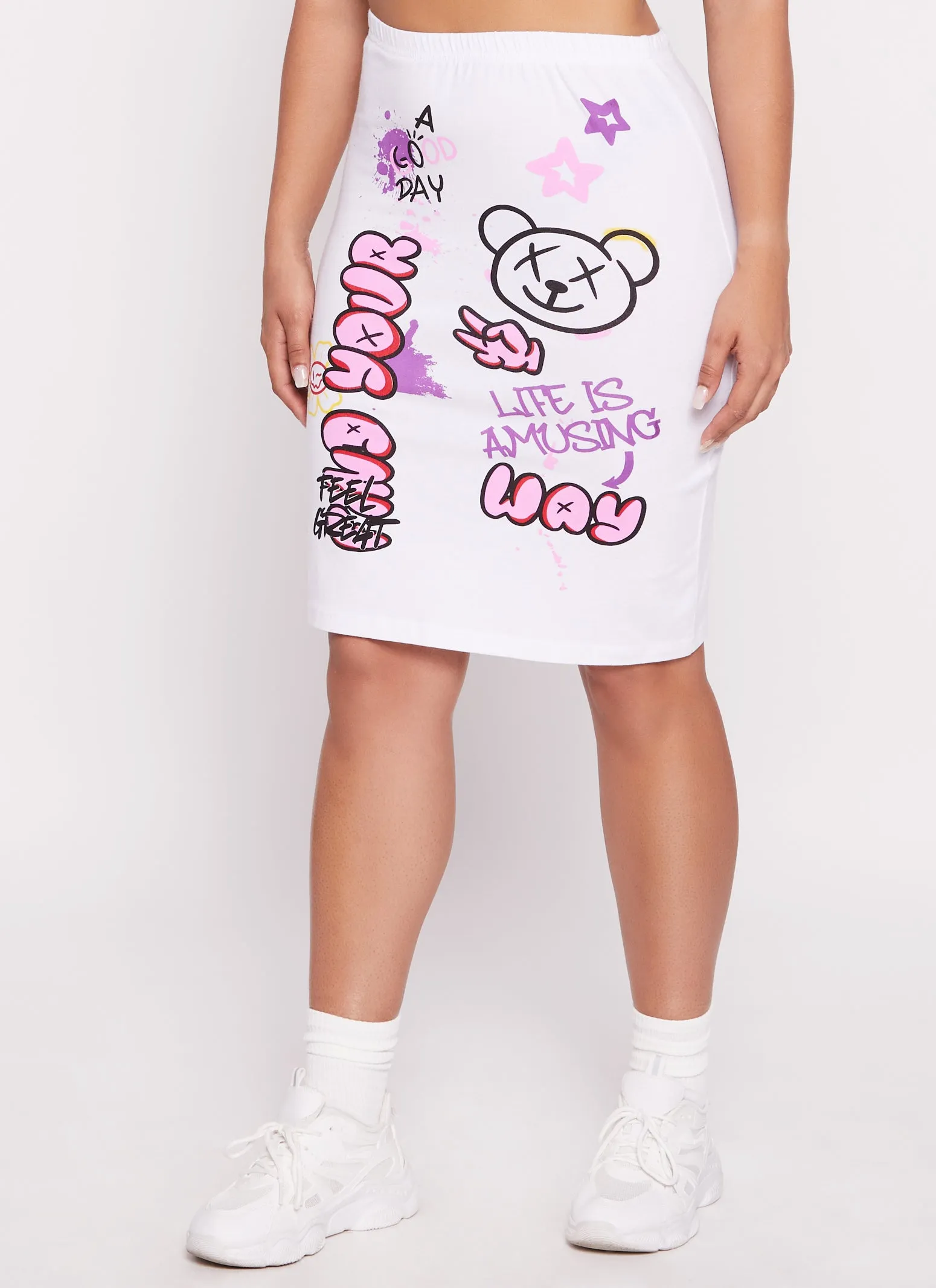 Find Your Way Graffiti Midi Pencil Skirt sold by Rainbow product image thumbnail 2