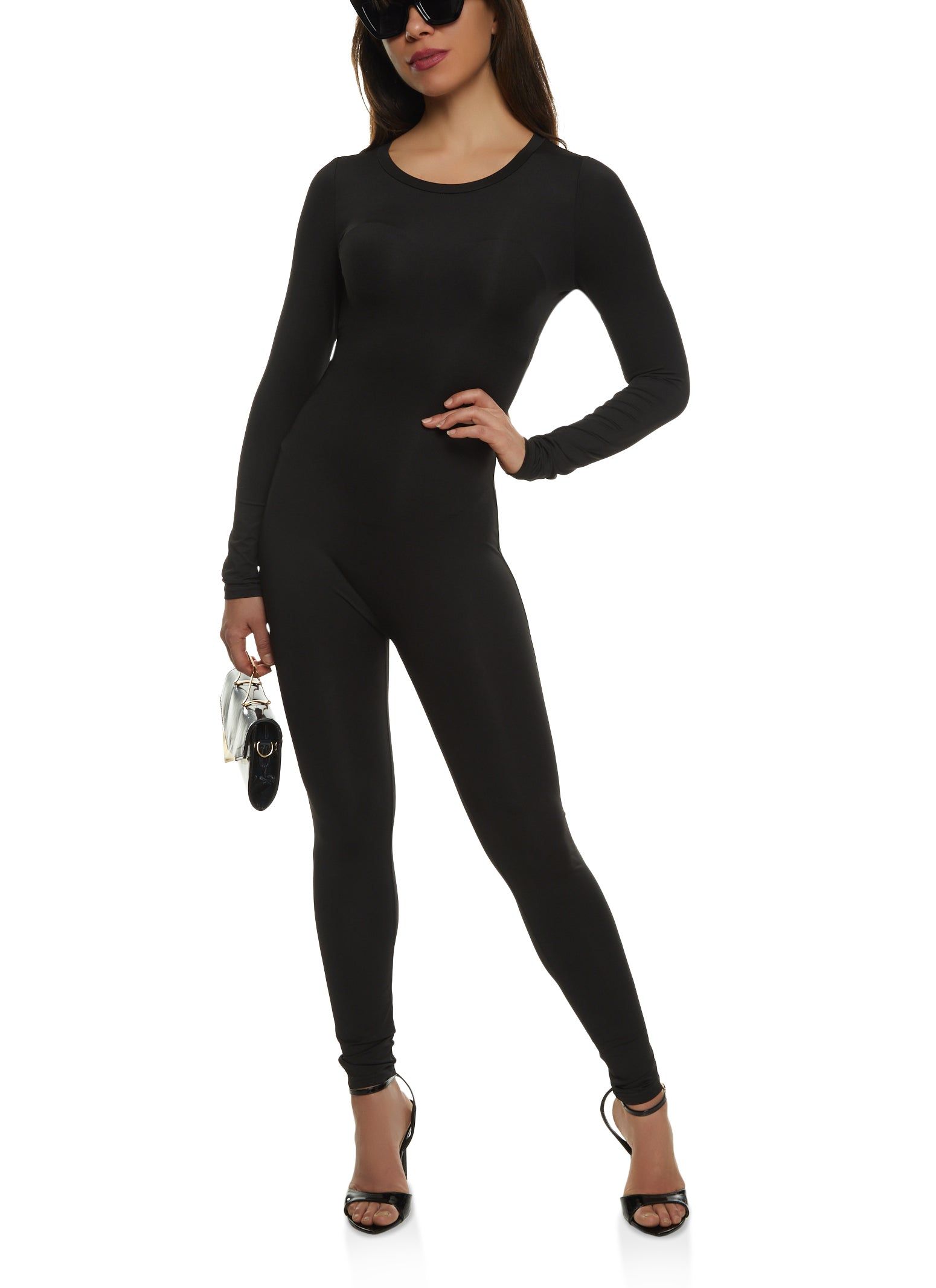 Zip Back Crew Neck Long Sleeve Catsuit sold by Rainbow