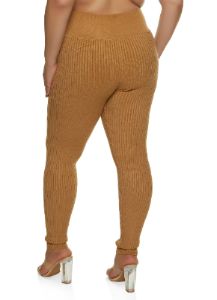 Plus Size Ribbed High Waisted Leggings sold by Rainbow