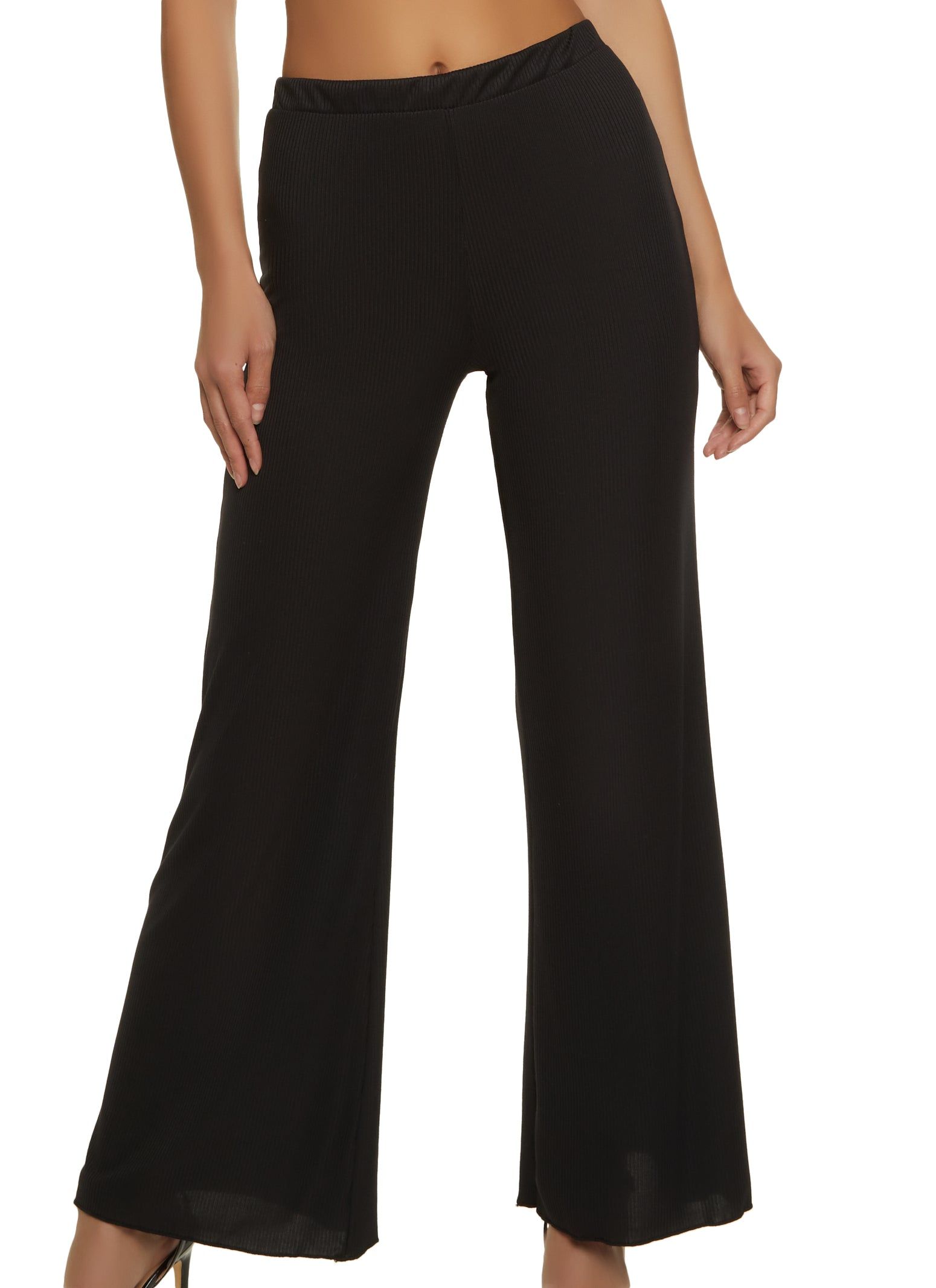 Solid Ribbed Flare Pants sold by Rainbow