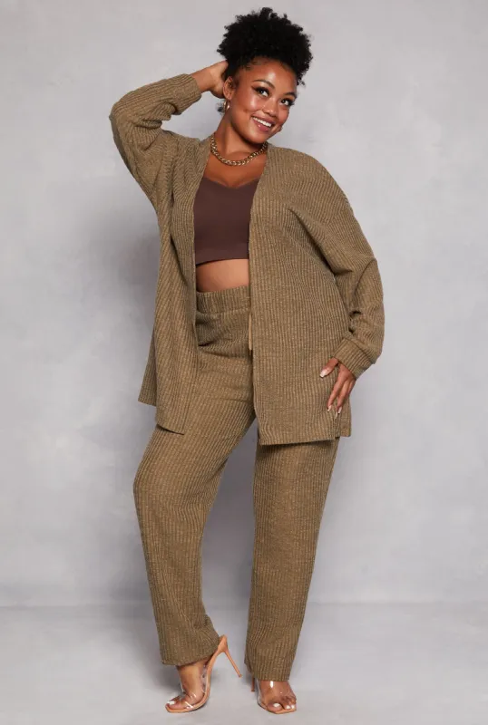 Plus Size Ribbed Knit Drawstring Pants sold by Rainbow
