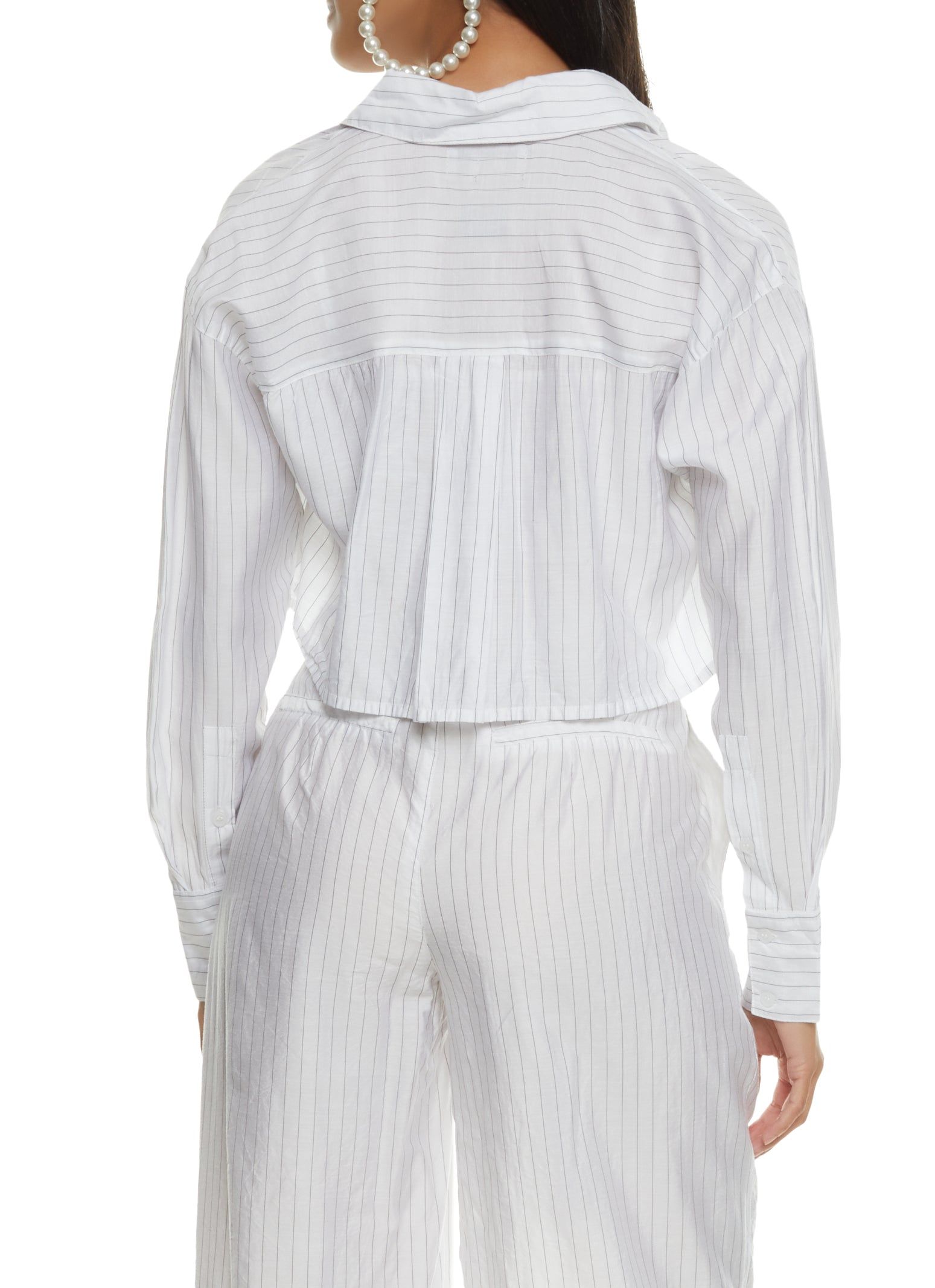 Pin Stripe Cropped Shirt sold by Rainbow product image thumbnail 3