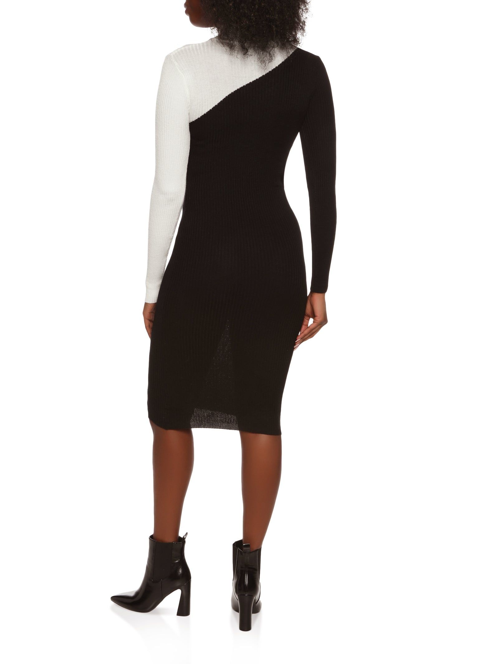 Color Block Long Sleeve Keyhole Dress sold by Rainbow product image thumbnail 3