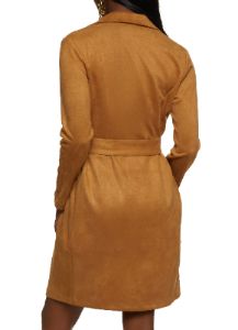 Faux Suede Belted Wrap Coat sold by Rainbow
