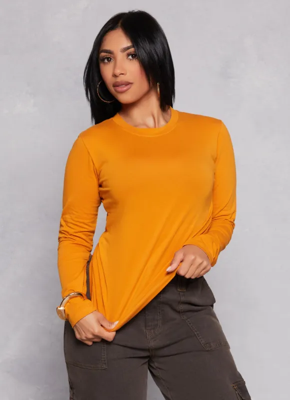 Basic Long Sleeve Crew Neck Tee sold by Rainbow