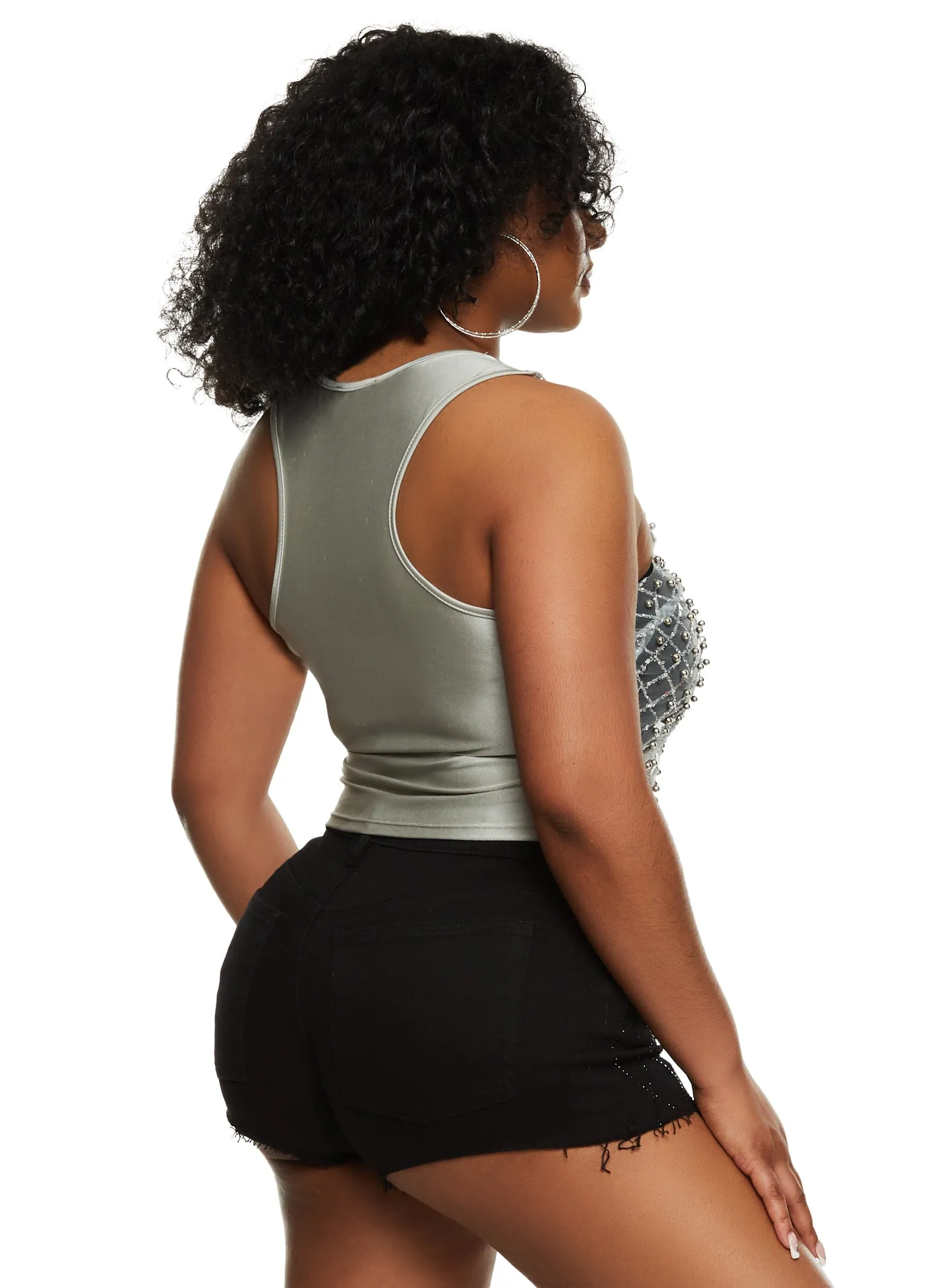 Beaded Mesh Tank Top sold by Rainbow product image thumbnail 3