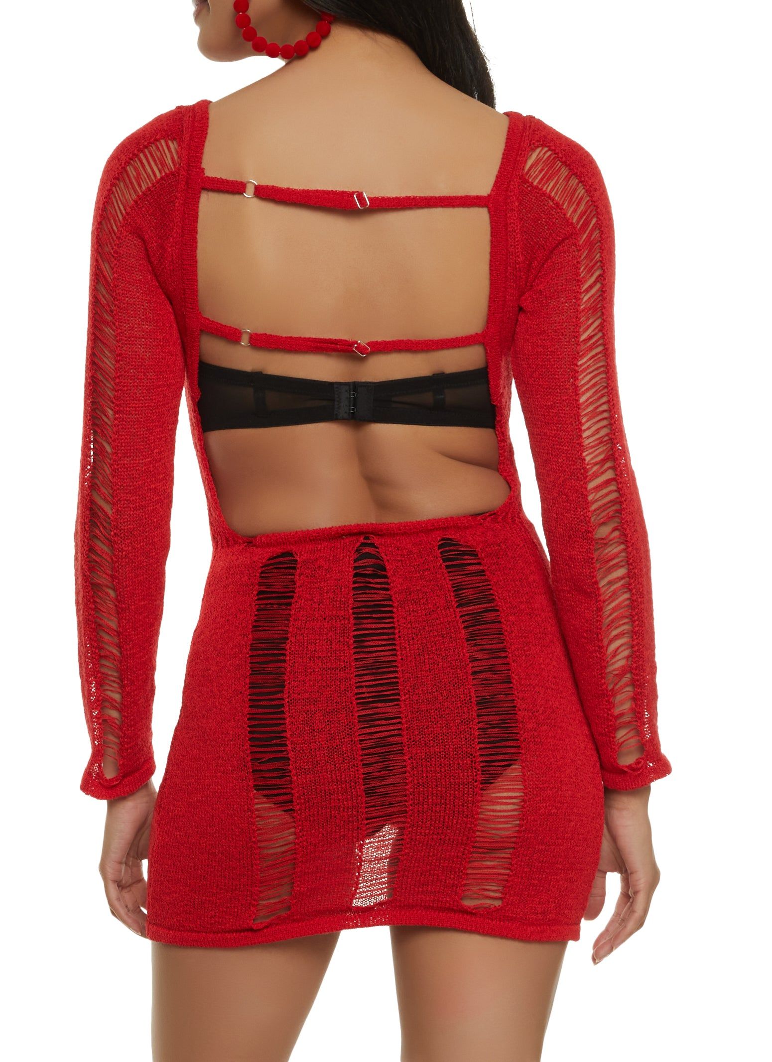 Crochet Open Back Mini Dress sold by Rainbow product image thumbnail 3