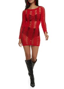 Crochet Open Back Mini Dress sold by Rainbow