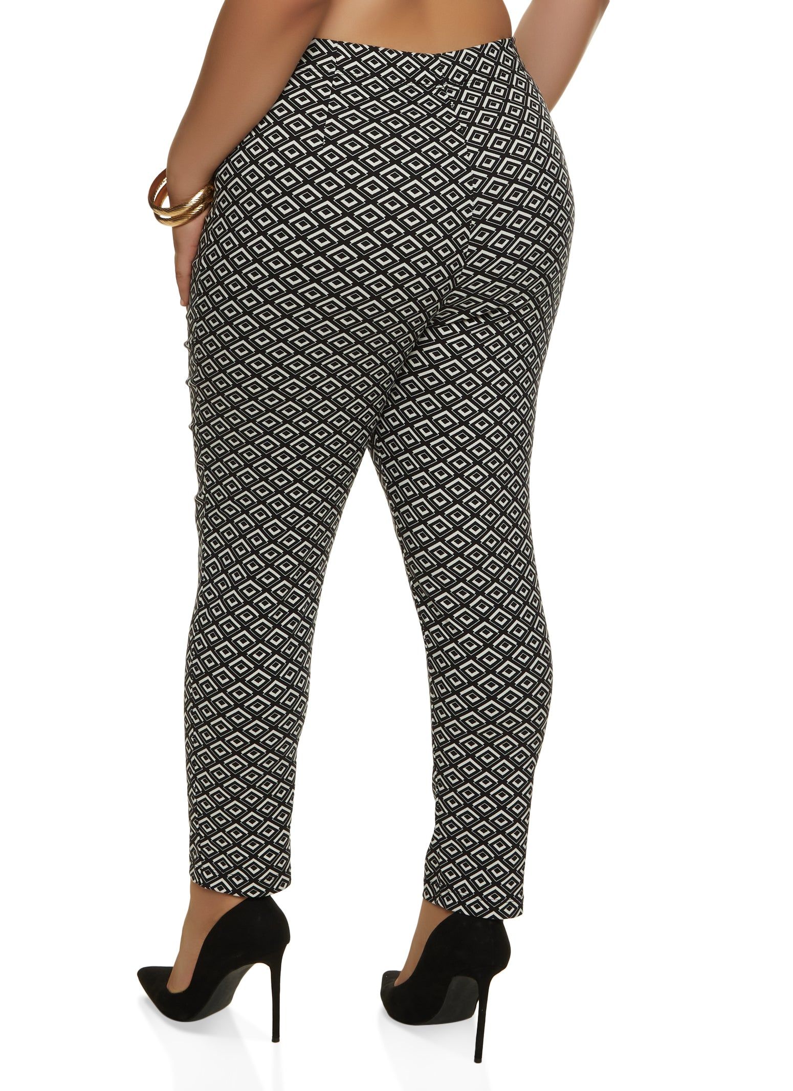 Plus Size Geometric Print Pull On Dress Pants sold by Rainbow product image thumbnail 2