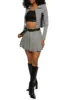 Release Buckle Belt Patterned Pleated Skirt sold by Rainbow