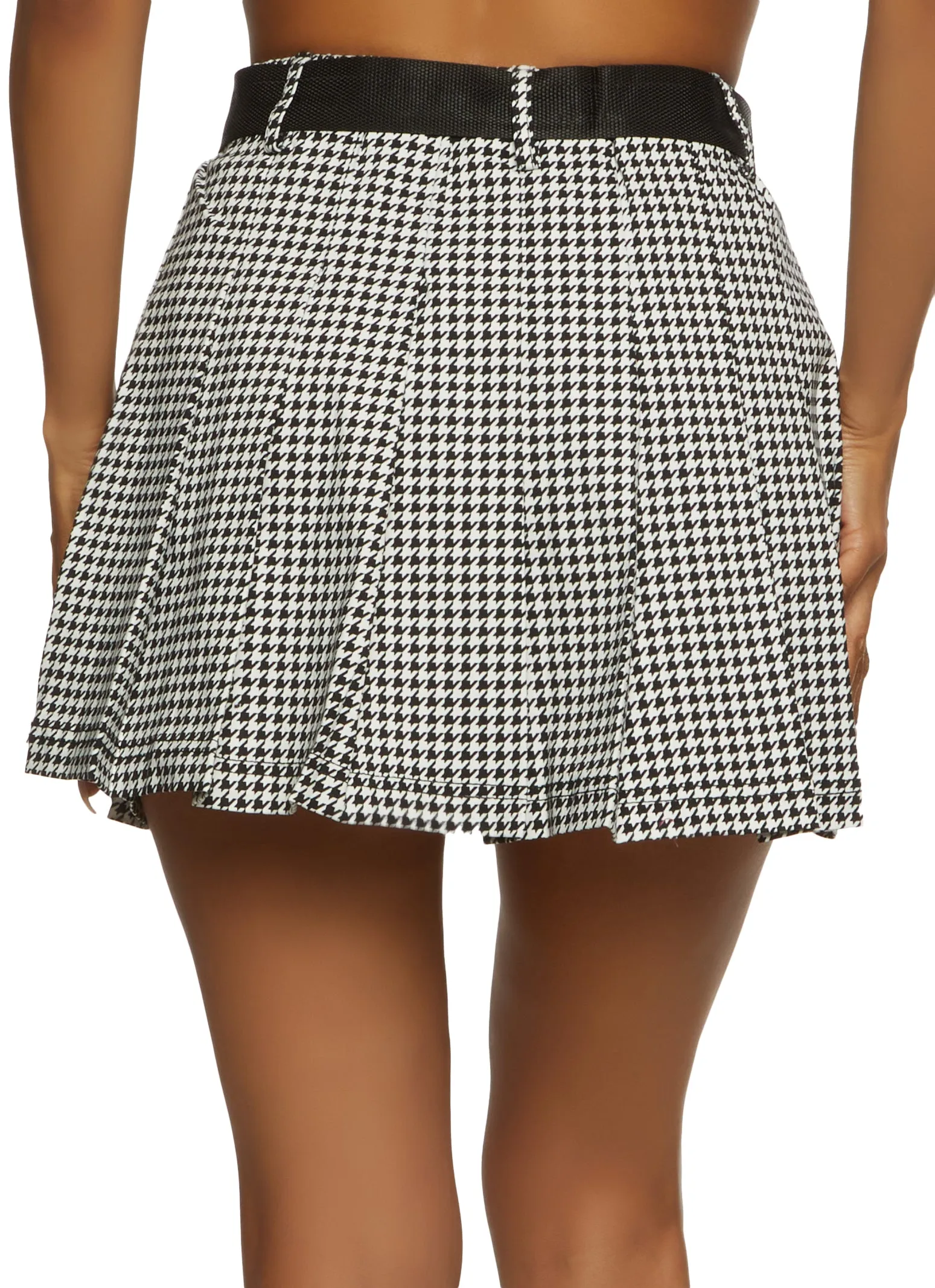 Release Buckle Belt Patterned Pleated Skirt sold by Rainbow product image thumbnail 3