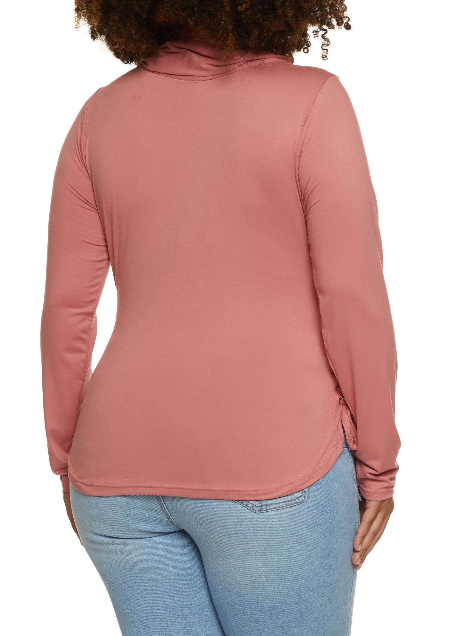 Plus Size Funnel Neck Lace Up Side Top sold by Rainbow product image thumbnail 2